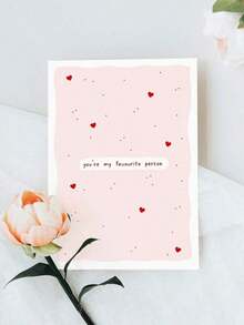 1pc You Are My Love Valentine's Day Card | Sweet Pink Heart Anniversary Greeting Card | Romantic Card Suitable For Him Or Her