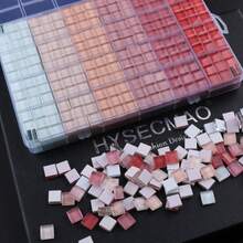 600PCS/Box Glass Mosaic Tiles - Premium Square Craft Decorative Pieces For Creative Art, Painting, Handmade Jewelry, And DIY Projects - Multicolor - View 6