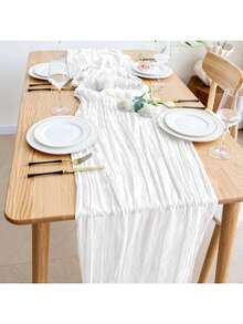 1 chiếc khăn trải bàn voan nhăn kiểu Bali màu vàng, kích thước 35.43*70.87/118.11/157.48 inch, khăn trải bàn voan phong cách Bohemian, trang trí đám cưới, phù hợp cho tiệc cô dâu, cổng hoa, tiệc buffet, bàn tráng miệng, trang trí ngày lễ. - màu đặc - Xem 5