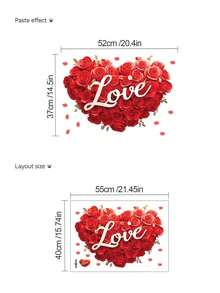 1pc Valentine's Day Wall Sticker, Rose Flower, Heart, Balloon, Creating A Romantic And Warm Holiday Atmosphere, Suitable For Couple's Room, Bedroom, Living Room, Study, Dining Room, Bathroom, Home Wall Decor, Room Decoration, Etc. - Multicolor - View 9