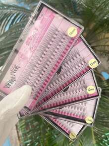 60pcs Individual Eyelash Clusters, DIY Eyelash Extension, 8-15mm Lash Clusters, Thick & Long Style, Ultra-Fine Lash Strips, Reusable - Pink - View 2