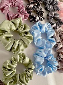 16 قطعة/مجموعة ربطات شعر نسائية بطبعة نمر عشوائية الألوان، ربطات شعر من القماش الساتان الناعم، مرنة وشاملة لإكسسوارات الشعر - متعدد الألوان - مشاهدة 3