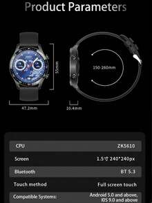 Đồng hồ thông minh mới dành cho nam và nữ, màn hình cảm ứng độ phân giải cao, gọi điện Bluetooth, nhắc nhở tin nhắn, tìm điện thoại, nhiều chế độ thể thao, quà tặng ngày lễ và Giáng sinh. - Nhiều màu - Xem 10