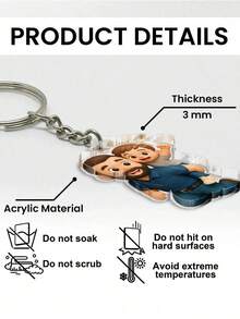 1个定制3D照片钥匙扣，个性化纪念礼物，珍藏照片定制肖像钥匙扣，送给亲人的礼物，独特的慰问礼物，多功能，装饰性强，可重复使用，精致时尚，高品质，色彩丰富，现代时尚，可定制，个性化，独一无二 - 彩色 - 查看 8