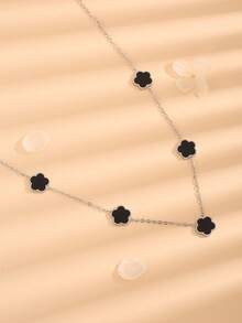 1pc Luxury Boutique Retro Heart-Shaped Y-Necklace For Women, New Fashionable Stainless Steel Everyday Clavicle Chain - Silver - View 15