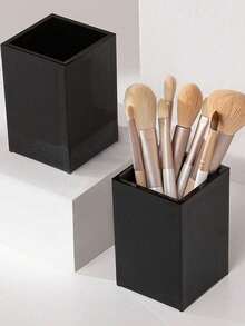 2/1pc Makeup Brush Holder, Multi-Functional Large Capacity Makeup Brush Storage Box, Suitable For Vanity, Bathroom Counter, Cabinet, Can Store Eyeliner/Lip Liner, Also Can Be Used As Toiletry Bag, Desktop Organizer, Cosmetic Bag, Jewelry Box, Makeup Brush Holder, Perfume Storage Box, Great Gift For Women, Christmas Gift And Present - Multicolor - View 3