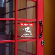 24-Hour Video Surveillance Warning Stickers, High-Quality Vinyl, Suitable For Car And Window Security Camera Alarms