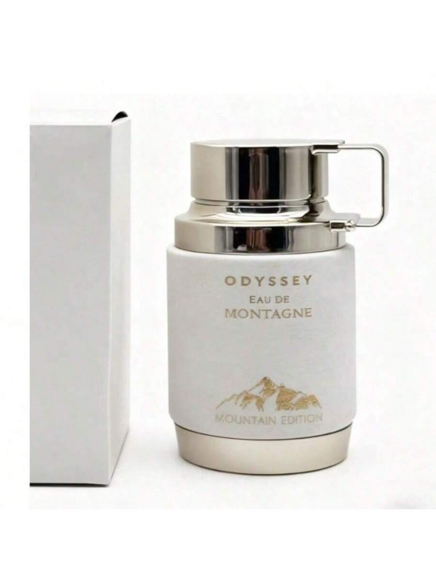 Eau de Parfum de Edición Montañosa 100ml (Estilo Minimalista Blanco y Metálico)