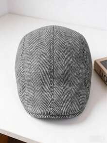 1pc Men's Fashionable Beret Hat, Autumn/Winter Wool Felt Cap, Middle-Aged & Elderly Warm Forward Hat, Elderly Baseball Cap, Thick Beret - Multicolor - View 6