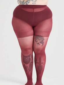 Women's Sheer Pantyhose - Ultra Thin, Slimming, Snag Resistant - Burgundy - View 4