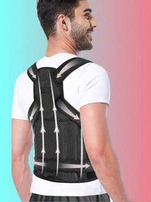Corrector de postura para espalda (2025), nuevo, 1 pieza, para mujeres y hombres, enderezador de espalda, corrección de escoliosis y joroba, soporte de hombro totalmente ajustable, corrector de columna, entrenador de postura ajustable, accesorios de gimnasio, fajas lumbares. - Negro - Ver 3