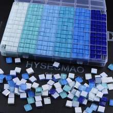 600PCS/Box Glass Mosaic Tiles - Premium Square Craft Decorative Pieces For Creative Art, Painting, Handmade Jewelry, And DIY Projects - Multicolor - View 3