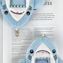 Cute Shark Furry Card Holder Star Chasing Small Card Storage Bag Photo Protective Cover Shark Doll Pendant Doll Card Holder - 鯊魚卡套-1pcs - 查看 2
