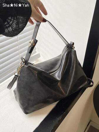 Maillard Niche Versatile Underarm Bag, Fashionable Minimalist Casual Style Large Capacity Shoulder/Crossbody Bag