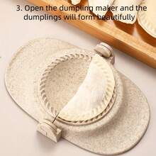 1个麦秸创意饺子模具，有大、中、小三种尺寸可选。厨房用品、厨房工具、饺子模具、饺子夹、饺子制作器、饺子模具、蛋糕模具 - 米色 - 查看 4