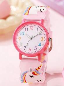 1pc/Set Colorful Cute Cartoon Unicorn Silicone Watch, Great For Year-End Promotion, Social Media Trending, Holiday Gift - Multicolor - View 6