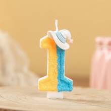 2-Color Blue Witch Hat Numeral Birthday Candles, Holiday Theme Cake Topper, Birthday Party Decorations And Suitable Small Gifts, Creates Holiday Atmosphere