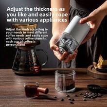 1 件 USB 可充电紧凑型咖啡研磨机，家庭/办公室使用，2 X 500mAh 电池持久耐用，便携式手动咖啡豆研磨机，电动咖啡豆研磨机 - 彩色 - 查看 7