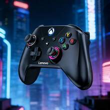Lenovo Bộ điều khiển trò chơi không dây S02: Bộ kích hoạt tuyến tính kép + Cần điều khiển chống trôi 3D, Công nghệ độ trễ cực thấp, Tay cầm cong tiện dụng, Tương thích đa nền tảng, Màu đen cổ điển - Màu đen cổ điển - Xem 7