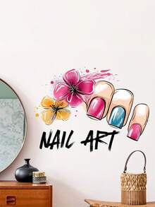 1 pieza/2 piezas Pegatinas de pared florales adhesivas - Vinilo, decoración del hogar extraíble, adecuadas para dormitorio, vestidor y salón - Multicolor - Ver 1