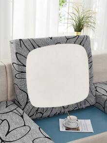 1pc Sofa Cover, Stretchy Fabric, Sofa Seat Cushion Cover, Solid Color Sofa Slipcover - Light Grey - View 11