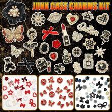 - Juego de abalorios, diseo de flores de lazo rojo y negro para fundas de telfono, diseo de mariposa dorada 3D, diseo de corazn elegante y oso de rosa, abalorios, accesorios de - inicial - Ver 2