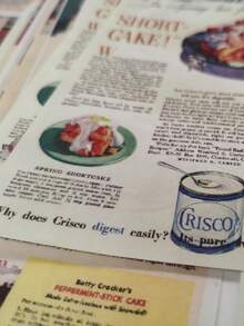 1 Pack Of 50 Sheets Vintage English Newspaper, Cake Pattern Decorative Paper For DIY Scrapbooking, Journaling, Collage Back To School - Multicolor - View 3