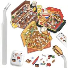 DIY 3 Dシールシーン3セット ハウスシール食品モチーフキャラクターシーンシール女の子大人のストレス解消 (3セット 食品) - 3 - チェックする 1