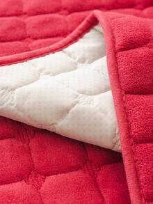 1件刺绣毛绒沙发垫套，纯色叶子图案，防滑防刮，四季皆宜，易于清洁的沙发套 - 紅色 - 查看 7