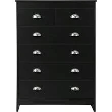 Oikiture Chest Of Drawers With 6 Storage Drawers Black - Black - View 6
