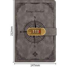 Student A5 Password Notebook, Office Size, 100 Sheets (200 Pages), Retro Style With Diary Entry Form, 2149 - 2149rosa - 查看 4