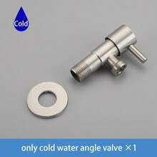 1pc Bathroom Single Cold Water Angle Valve, 304 Stainless Steel Thickened Anti-Explosion Shut-Off Valve, Gold/Black Electroplated Color Toilet Angle Valve
