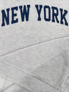 1 Pcs2025 New Women's Sweatshirt  Casual Letter Print Fleece Crew Neck Sweatshirt, Autumn/Winter Graduation,Back To School,Graduation,Teacher,Back To School Pullover FallLoose And Comfortable - 淺灰色 - 查看 4