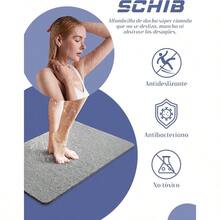 2PCS Tapete para Regadera Antiderrapante Tapete para Baño Alfombrillas de Baño de PVC Loofah Tapete de Ducha para Baño Secado Rápido para Regadera Cocina Gris 60 x 40 cm