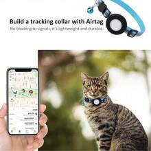 Airtag Cat Collar, Reflective Collar With GPS Device Holder And Bell, Christmas Gift For Kittens
