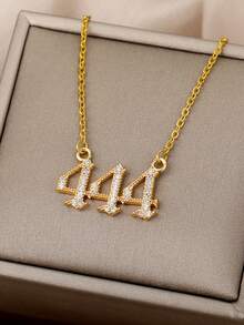 1 Pc Angel Number Necklaces For Women Men Lucky Numbers 111 222 333 444 555 777 888 999 111 Zirconia Pendant Necklace Birthday Party Jewelry Gifts