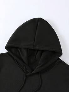 Domestic Shipping | Men's Casual Hoodie, Long-Sleeved Printed Pullover For Autumn And Winter. - Black - View 3