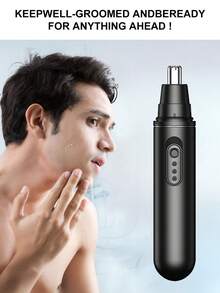 1 pieza Recortador de vello nasal y removedor de vello facial para hombres - Herramienta de aseo portátil (Baterías no incluidas) - Multicolor - Ver 2