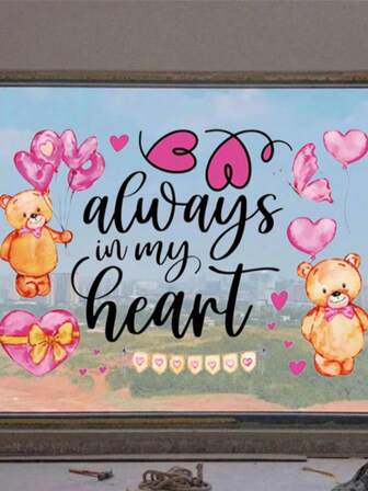1-2 pezzi Adesivi decorativi da parete a forma di palloncino a cuore con orsetto carino per San Valentino, adesivi impermeabili, adesivi in PVC, facili da applicare e rimuovere, per decorazione della casa, bagno, stanza, soggiorno