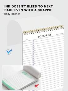 Trees Undated To-Do List Notebook / Daily Planner / Spiral Bound Task List / Schedule Book, Improve Efficiency, 8.5" X 5.5", 100gsm Paper - Mauve Purple - View 8