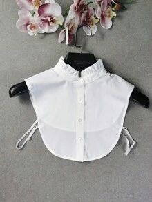 1pc Women's Elegant Pure White Polyester Fashion Detachable Collar Undershirt, Autumn/Winter
