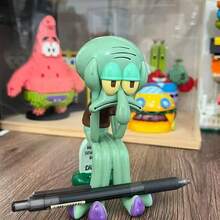 SPONGEBOB 1个海绵宝宝毛绒玩偶，忧郁工人摆件，手机支架，可爱桌面装饰品