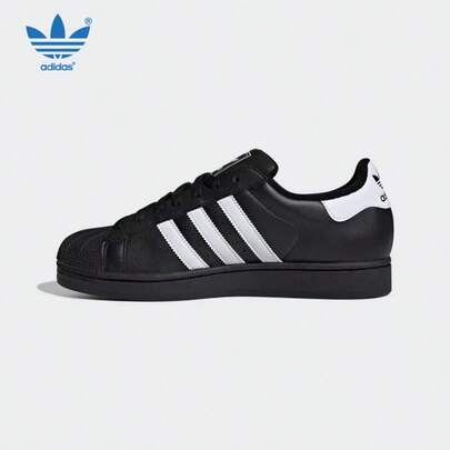  Adidas Originals Superstar 2 Classic Shell Toe Casual Sneakers, Unisex Low-Top Skateboard Shoes JI0079, Black