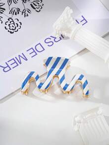 1pc New European And American Fashion Wavy Multicolor Hair Clips Suitable For Daily Use, Travel And Wearing With Thick Hair Fashion Hair Accessories Elegant Hair Claws Women Hair Clutch Casual Hair Jaw Clip - Multicolor - View 1