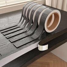 1pc 10m/393.7Inch Contemporary Style Black Wood Grain Self-Adhesive Border Stickers, PVC Material, Wall And Door Frame Renovation, Decorative Edging Wrapping Trim - Multicolor - View 3