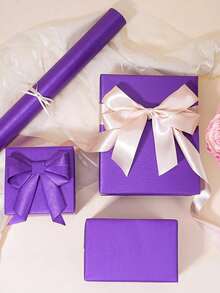 1 Cuộn Giấy Gói Quà Màu Tím Thanh Lịch 10M/32.8ft, Giấy Gói Quà Màu Tím Thanh Lịch, Giấy Gói Quà Màu Trơn, Thích Hợp Cho Đám Cưới, Ngày Valentine, Sinh Nhật, Giáng Sinh, Tự Làm Bó Hoa, Giấy Gói Quà Giáng Sinh Có Họa Tiết Kim Loại, Giấy Gói Màu Trơn, Giấy Gói Quà Tiệc - Màu tím - Xem 3