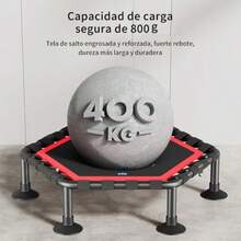 Trampolín Plegable para Ejercicio de 40 Pulgadas Diámetro 100CM Soporta 400kg 24 Resortes Estructura de Acero Mango Ajustable Ideal para Ejercicio en Casa y Aire Libre - Multicolor - Ver 6