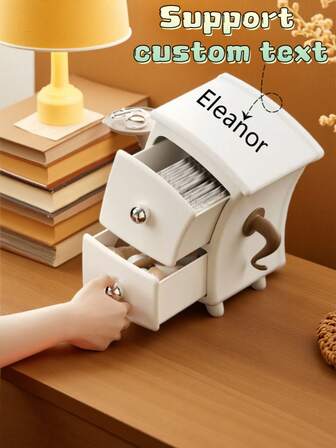 1 st anpassningsbar textförvaringslåda, rolig midjelåda för smycken och örhängen, lämplig för inomhusbruk, kontorsskrivbord, studentskrivbord förvaring av brevpapper