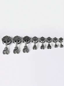 1 pieza Expansores de túnel de joyería de perforación corporal con cruz de acero inoxidable, colgante de murciélago, diámetro de 8MM a 25MM - Como se muestra en la imagen - Ver 5