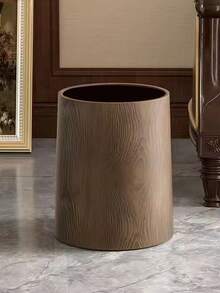 1pc Retro PP Trash Can, Kitchen Garbage Bin, Recycling Bin, Large Capacity Waste Basket For Bedroom, Living Room, Office - Multicolor - View 7